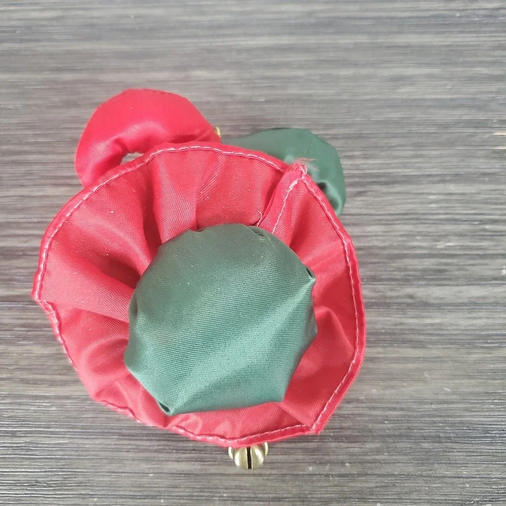PORCELAIN FACE SATIN COURT JESTER CHRISTMAS ORNAMENT BELLS HANDPAINTED 3